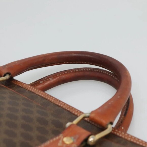 CELINE Macadam Canvas Hand Bag PVC Leather Brown Gold - Picture 8 of 15